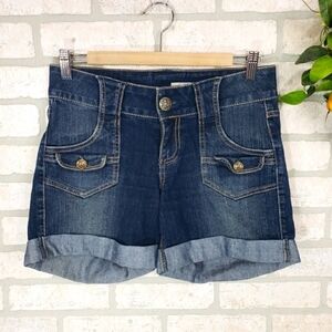 DKNY Cuffed Dark Blue Jean Shorts Size 2